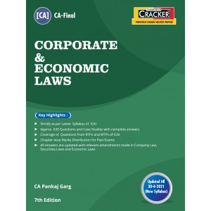 Taxmann's Corporate & Economic Laws Cracker for CA Final November 2021 Exam [New Syllabus] by CA. Pankaj Garg